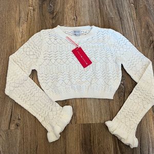 beginning boutique ruffle knit top size US 4 NWT